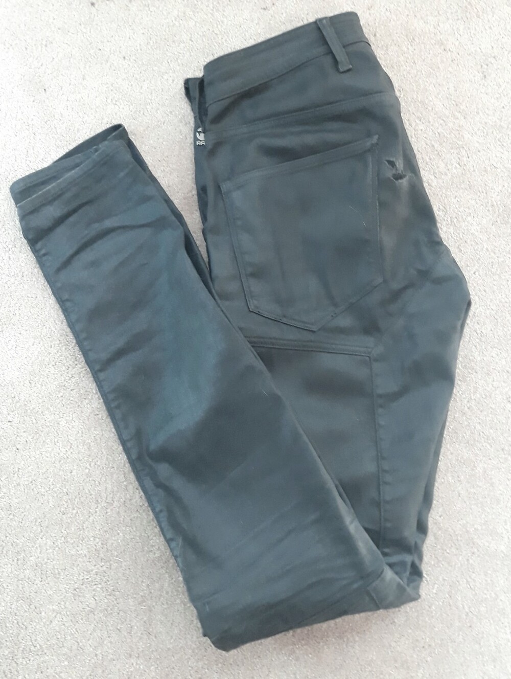 G Star Raw 32x38 Black Waxed Skinny Jeans